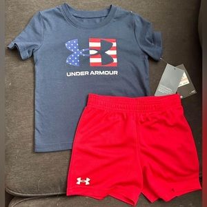 Kids 2T Under Armour Shorts and Matching Shirt Set